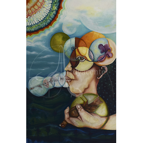 ÓRBITAS HILOZOÍSTICAS - OLIVA TORRES OLEO/TELA. 80X54 CM
